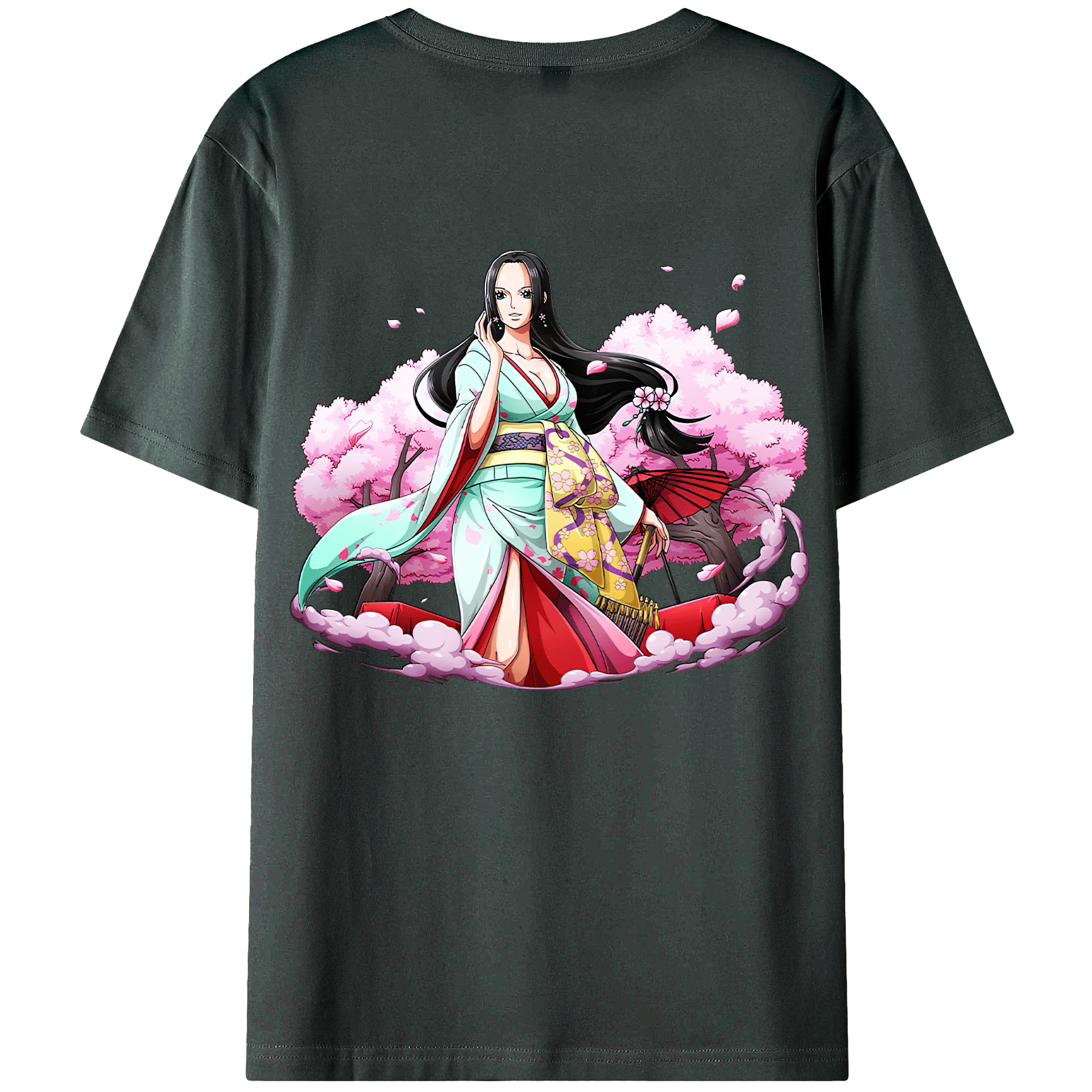 ワンピース ボア・ハンコック ONE PIECE Boa·Hancock 綿100％ メンズ半袖Tシャツ（バックプリント） 通気性